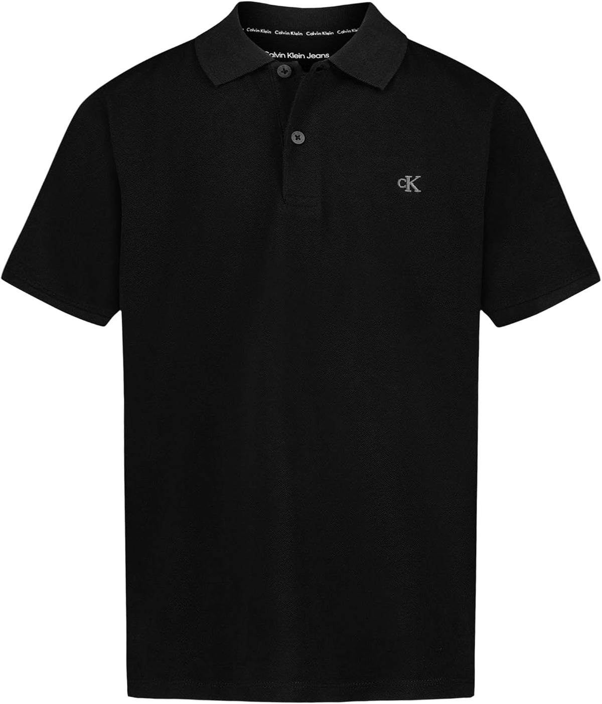 Calvin Klein Boys Short Sleeve Micro Pique Solid Polo, Button Closure, Soft & Comfortable