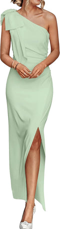 PRETTYGARDEN Women's One Shoulder Cocktail Maxi Dresses