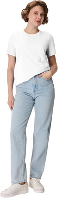 Hanes Women's Perfect-T Crewneck T-Shirt, Lightweight Cotton Short Sleeve Tee for Women