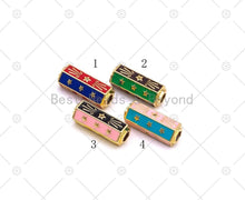 Load image into Gallery viewer, Gold Star Colorful Enamel Hexagon Tube spacer, Y526