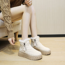 Load image into Gallery viewer, Women's Plaid Platform Ankle Boots | Side Zipper Plush Lined Snow Boots