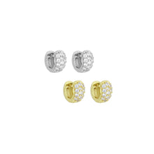 Load image into Gallery viewer, Gold Silver CZ Small Hoop Earrings, Sku#A476