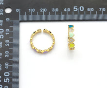 Load image into Gallery viewer, Gold CZ Colorful Enamel Heart Stackable Ring, Sku#X357