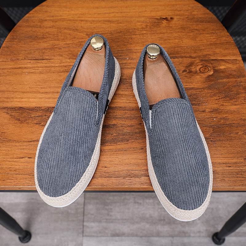 Men's Casual Slip-On Loafer Shoes – Lightweight Flat Heel | Black Beige Gray