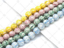 Load image into Gallery viewer, Old Chinese Sign on Porcelain 12mm Round Beads, longevity beads, Sku#U1178