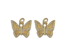 Load image into Gallery viewer, Gold CZ Butterfly Charm, Sku#L700