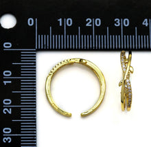 Load image into Gallery viewer, CZ Pave Gold Criss Cross Adjustable Ring, Sku#LD338