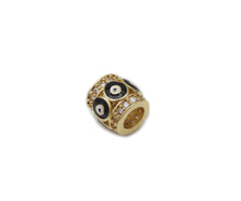 Load image into Gallery viewer, CZ Enamel Evil Eye On Tube Spacer Beads, Sku#LD275