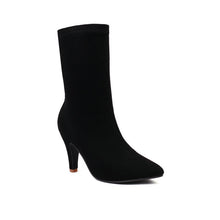 Load image into Gallery viewer, Women's Pointed Toe Stiletto Heel Boots | Slip-On Low Shaft Dress Heels