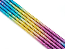Load image into Gallery viewer, Rainbow Hematite Heishi Beads, 3mm/4mm/6mm hematite beads, sku#S149