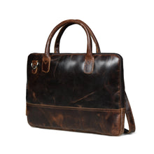 Load image into Gallery viewer, Modernist Leather Laptop Bag-Dark Brown