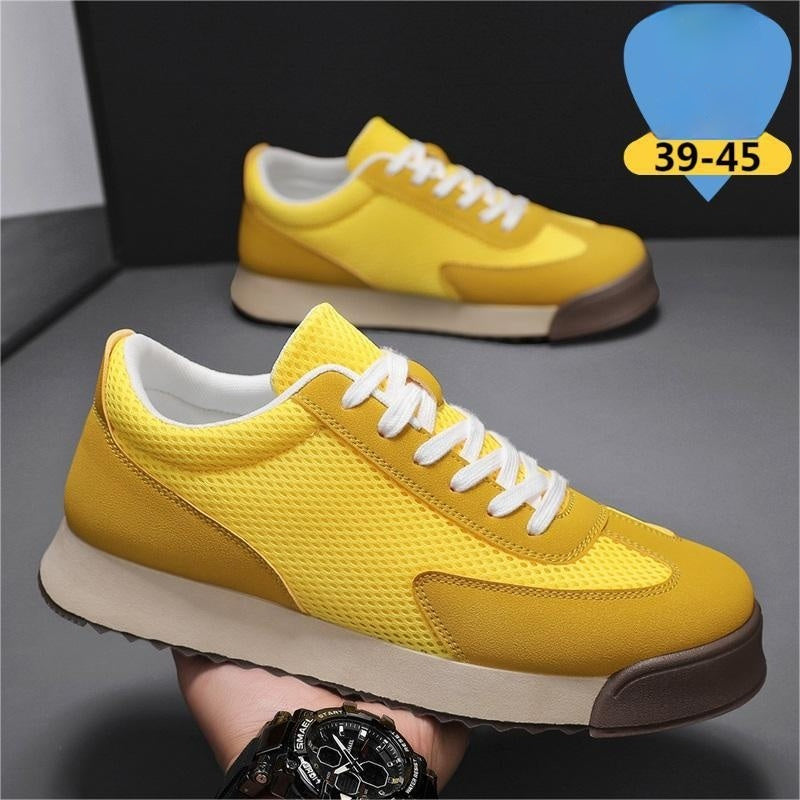 Men's Retro Running Shoes - Thick Sole Height Increase Sneakers | Breathable Mesh Athletic Shoes