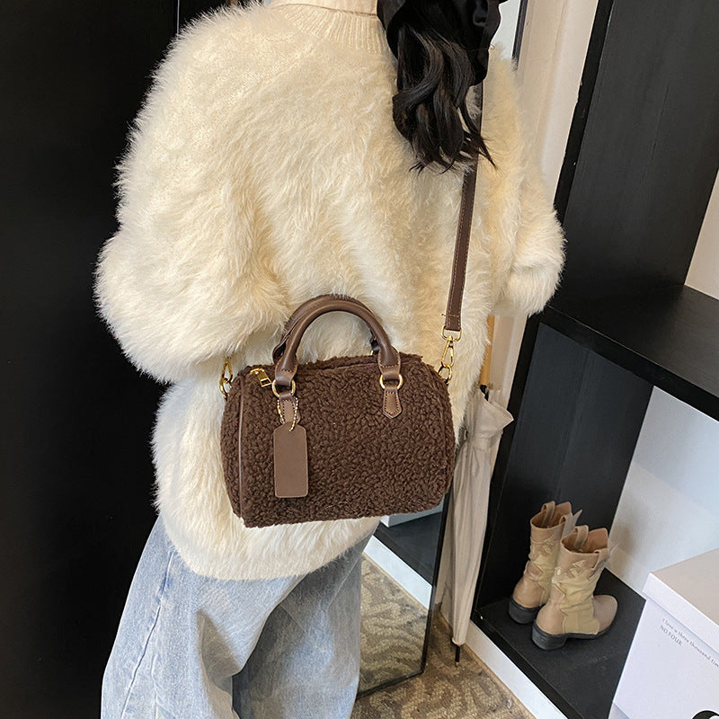 Lamb-Mohair Pillow Crossbody & Shoulder Bag | Women's Minimalist Plush Bag