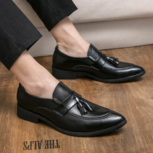 Load image into Gallery viewer, Men's British Tassel Dress Shoes | Pointed Toe PU Leather Business Loafers