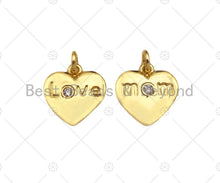Load image into Gallery viewer, Love/Mom Word On Heart Shape Pendant18K Dainty Gold Medallio