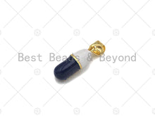 Load image into Gallery viewer, Enamel Colorful Pill Shape Pendant Charm,Lucky Word Pink Turquoise Black Cobalt RedEnamel Jewelry,6x17mm,Sku#LK283