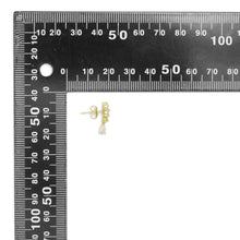 Load image into Gallery viewer, Gold Clear CZ Teardrop Stud Earrings, Sku#A285