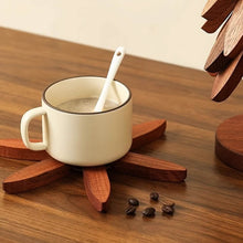Load image into Gallery viewer, Solid Wood Heat-Resistant Table Mats – Tree-Shaped Coasters Set