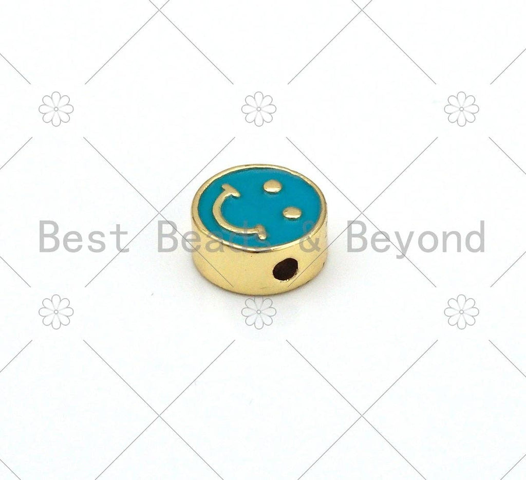 Double Sides Colorful Smiley Face Coin Spacer Beads, sku#N58