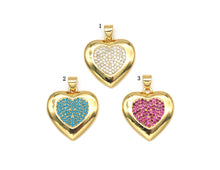Load image into Gallery viewer, CZ Heart Charm, Sku#LX16
