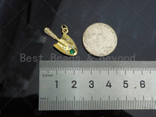 Load image into Gallery viewer, Gold Filled CZ Micro Pave Shovel Shape Pendant, 18K Gold Filled Shovel Charm, Necklace Bracelet Charm Pendant,14x24mm,Sku#LK354
