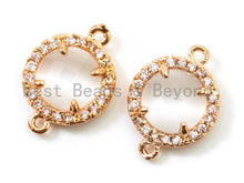 Load image into Gallery viewer, Round Bezel Connector with Faceted Cat's Eye Stone, 12x15mm, sku#A75