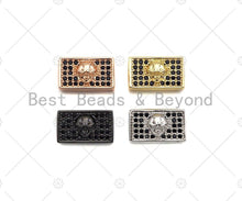 Load image into Gallery viewer, Black CZ Large Hole Embossment Spider Man Head Spacer Micro Pave Beads, CZ Cuboid Spacer Beads, Men's Bracelet Findings,13x8mm, SKU#LD12