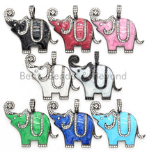 Load image into Gallery viewer, NEW Enamel Colorful Elephant Pendant,CZ Micro Pave Oil Drop Elephant pendant,Enamel pendant,Enamel Jewelry,33x41mm,sku#F569