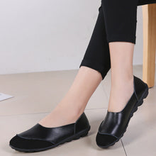 Load image into Gallery viewer, Women's Korean Casual Slip-On Loafers | Low Heel Round Toe Leather Shoes