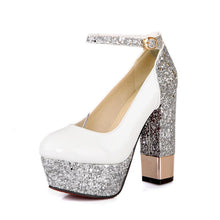 Load image into Gallery viewer, Women's Retro Patent Leather Buckle Platform Heels | Chunky Thick Heel Shoes