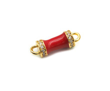 Load image into Gallery viewer, CZ Enamel Tube Shape Connector, Sku#LK595