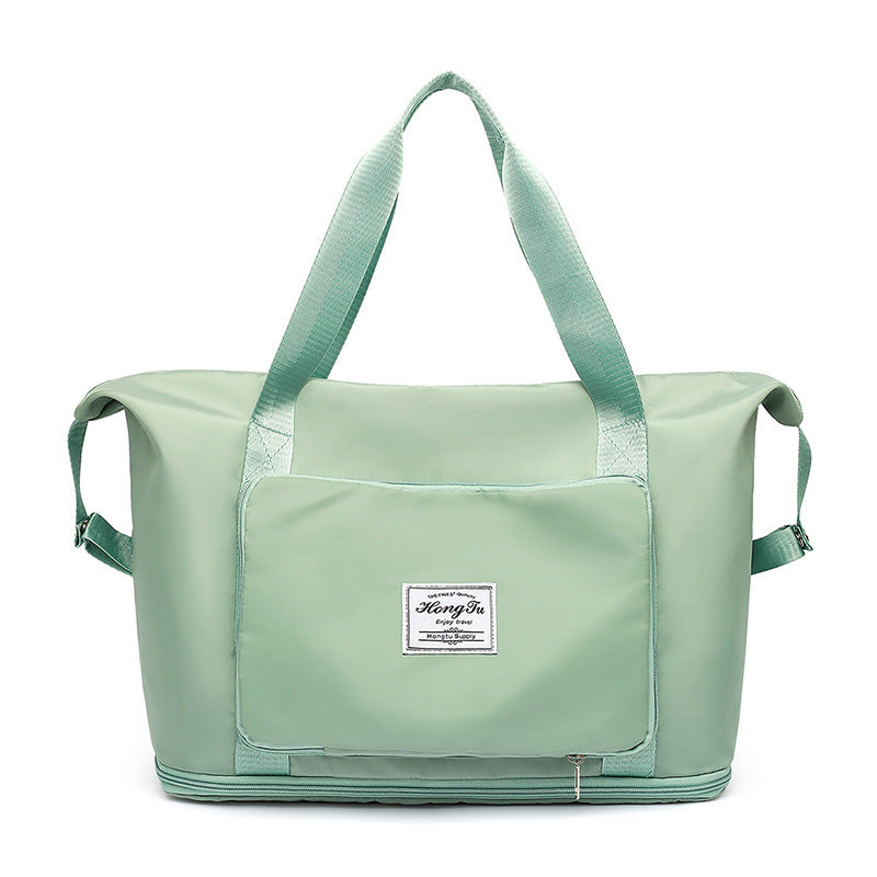 Foldable Travel Gym Bag for Women – Large Capacity Waterproof Duffel Bag with Wet Pocket & Luggage Strap