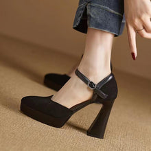 Load image into Gallery viewer, Women's Pointed-Toe Chunky Heel Sandals | Closed-Toe Block Heels
