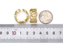 Load image into Gallery viewer, Gold CZ Circle Link Adjustable Ring, Sku#X219