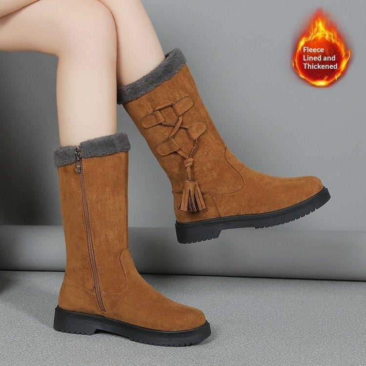 Thick-Soled Fleece-Lined Snow Boots