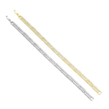 Load image into Gallery viewer, Clear CZ Double Rectangle Line Adjustable Bracelet, Sku#A349