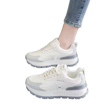 Load image into Gallery viewer, Women's Lace-Up PU Leather Sneakers | Thick Non-Slip Rubber Sole | Casual Low-Top Shoes