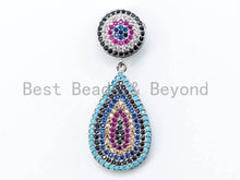 Load image into Gallery viewer, CZ Micro Pave Teardrop Pendant with Evil Eye, sku#L96