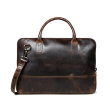 Load image into Gallery viewer, Modernist Leather Laptop Bag-Dark Brown