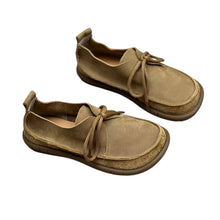Load image into Gallery viewer, Women's Retro Leather Lace-Up Flats - Genuine Cowhide Casual Shoes