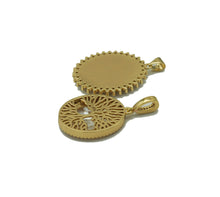 Load image into Gallery viewer, CZ Mother of Pearl Angel and Life Tree Oval Charm, Sku#L676