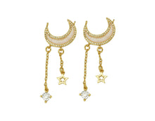 Load image into Gallery viewer, Crescent Moon with Star Charm, Sku#JL92