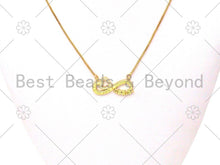 Load image into Gallery viewer, CZ Micro Pave Heart and MAMA On Infinity Shape Pendant,18K Gold Filled CZ Charm, Mother's Day Necklace Bracelet Charm,31x14mm,Sku#LK389