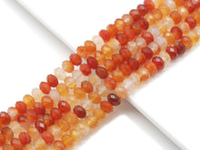 Load image into Gallery viewer, High Quality Red Orange Banded Agate Faceted Rondelle Beads, 4x6mm/5x8mm, Sku#UA243