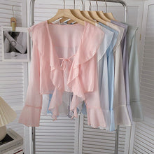 Load image into Gallery viewer, Plus-size Ruffled Chiffon Sun-protective Top For Women
