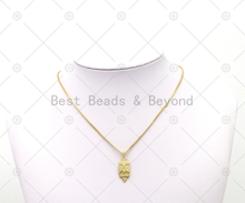 Load image into Gallery viewer, CZ Micro Pave Bee On Rectangle Shape Pendant, 18K Gold Filled Insect Charm, Necklace Bracelet Charm Pendant,Sku#LK521