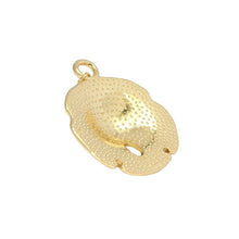 Load image into Gallery viewer, CZ Gold Flower Round Charm, Sku#LK791