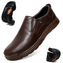 Load image into Gallery viewer, Men's Low-Top Slip-On Cowhide Leather Casual Shoes