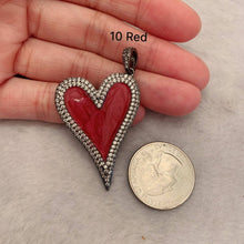 Load image into Gallery viewer, Pave CZ Enamel Heart Pendant, sku#F566