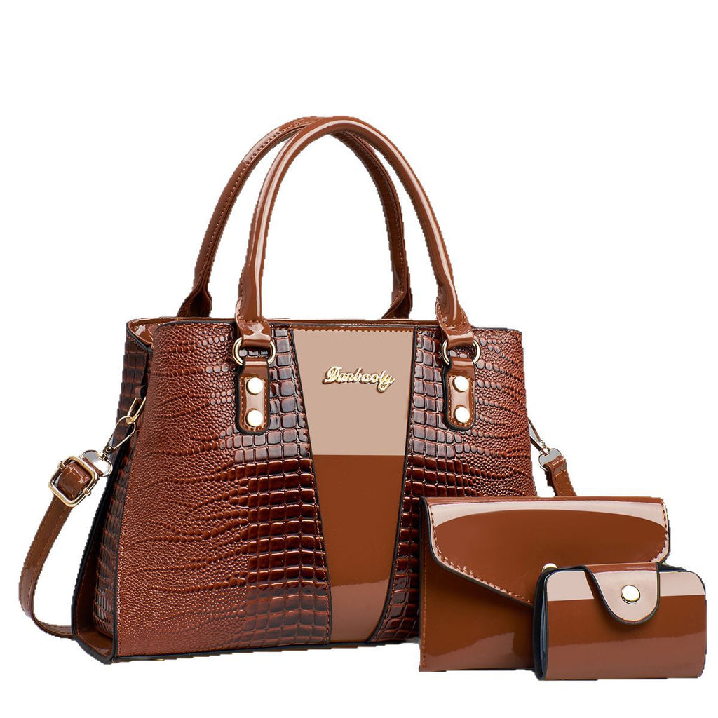 Crocodile Pattern PU Crossbody Bag Set